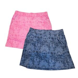 Dunning Golf Bundle Of 2 Pink & Blue Performance Cool Max Mini Skorts Sz Medium